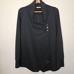 [TONIC] Black Bamboo Active Expansion Wrap 3 Button Jacket Women's Medium